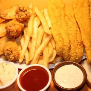 1fish fillet & 2 whole wings